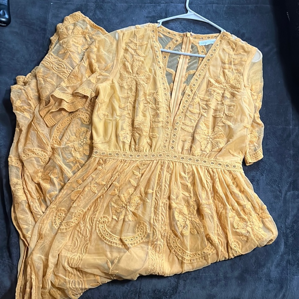 Cute boho romper with sheer over lay